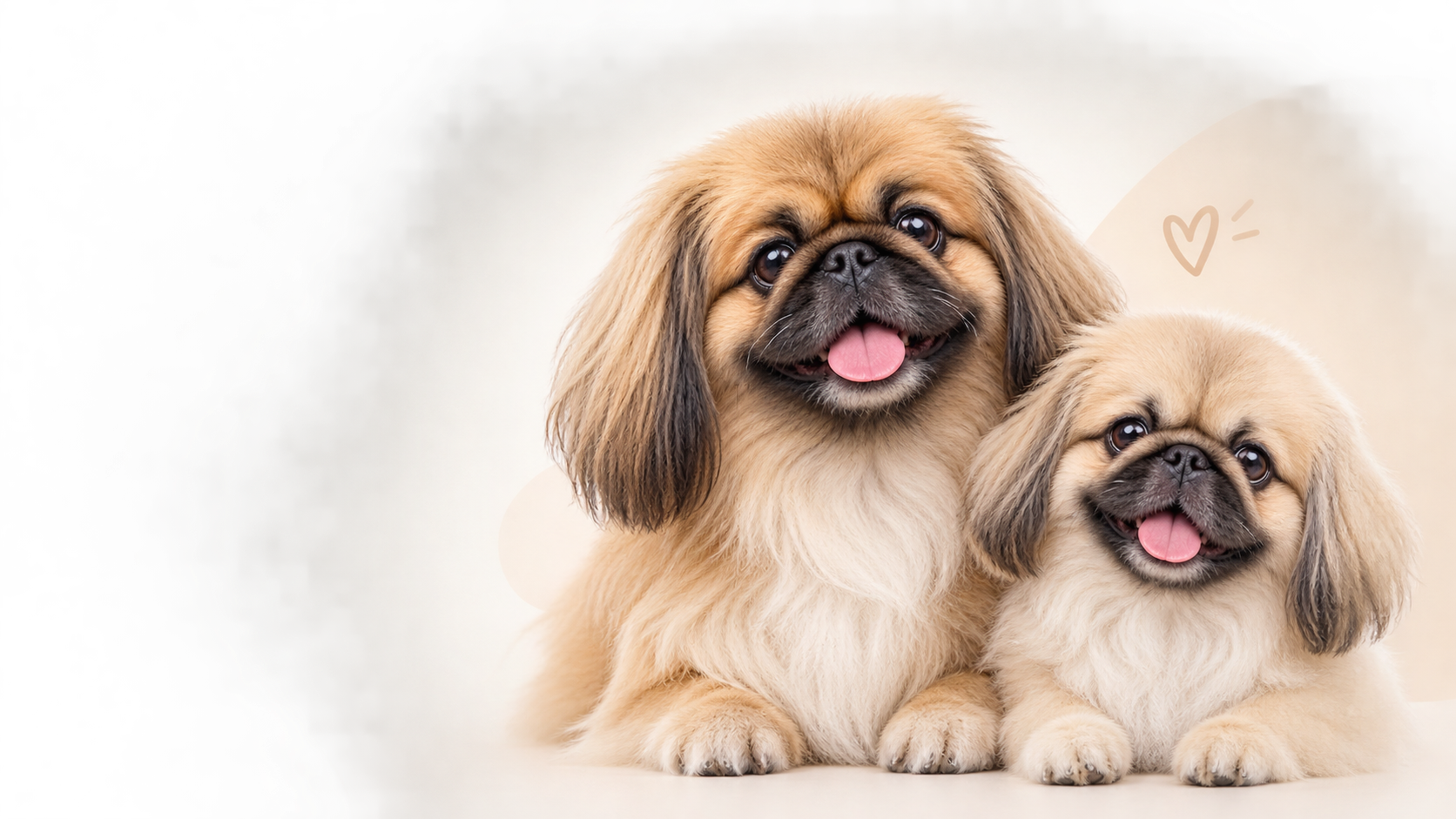 Deux adorables pékinois fluffy
